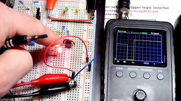 Oscilloscope measurements of 555 timer schmitt trigger digital inverter circuit