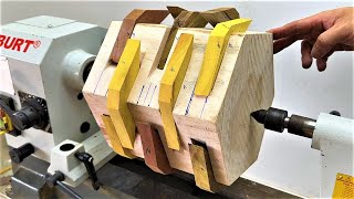 Amazing Handmade Woodworking Process With Innovative Design Most Liked By Many People On Wood Lathe