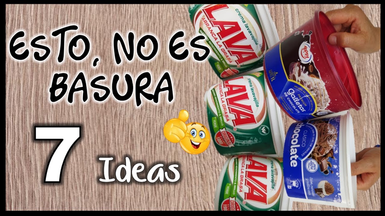 7 IDEAS PARA RECICLAR ENVASES DE PLÁSTICO 2023 - Reciclar tarrinas de lava -  Crafts with recycling