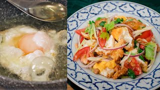 Deep Fried Egg Salad Recipe (Yum Kai Dao) ยำไข่ดาว - Hot Thai Kitchen