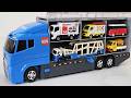 トミカ11台☆高級車とはたらく車のトミカを開封、チェックしてコンボイへ収納☆ 11 Types Tomica Unbox & Store in Convoy