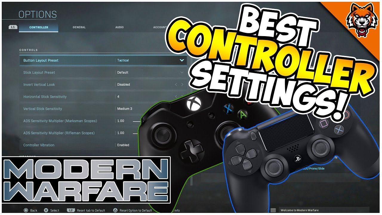 Best Controller Settings For Call Duty Modern Warfare (PS4 & Xbox One) YouTube