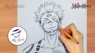 How To Draw Sukuna Easy || Jujutsu Kaisen Drawing step by step || Anime drawing for beginners