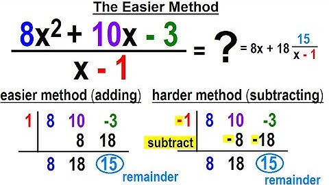 Algebra Ch 50: Synthetic Division (2 of 16) The Easier Method