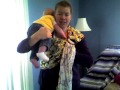 Ring sling with an infant