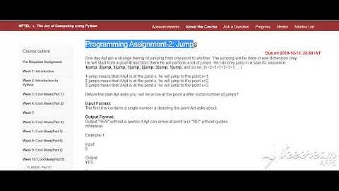 The Joy of Computing using Python - Week 10  : Quiz and Programming Assignment