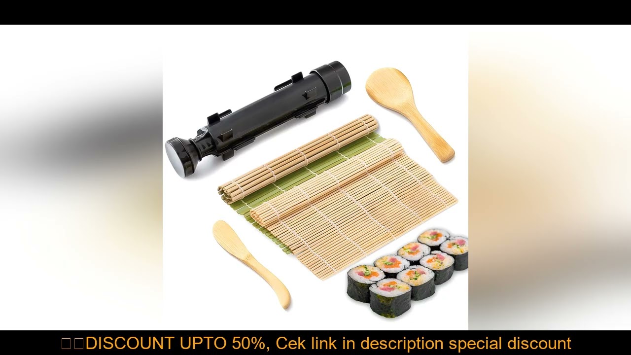 Sushi Maker Set, Sushi Bazooka Kit Machine Rice Mold with Bamboo Sushi Rolling Mat, Rice Paddle, DIY