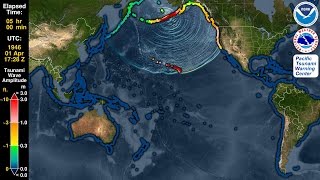 On april 1, 1946 at 4:28 am (12:28 utc), an 8.6 moment magnitude
earthquake struck off the coast of unimak island in alaska’s
aleutian islands, generating a ...