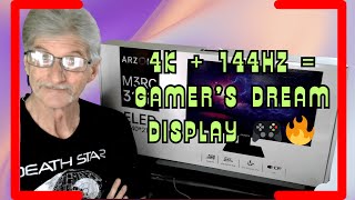 ARZOPA 32" 4K UHD Gaming Monitor with 144Hz, G-Sync, FreeSync & HDMI 2.1 Ports #ad