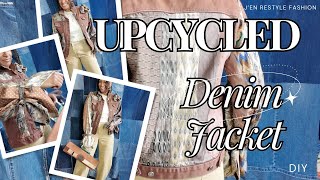 Upcycled Denim Jacket Using Men's Ties | DIY Sustainable Fashion Transformation