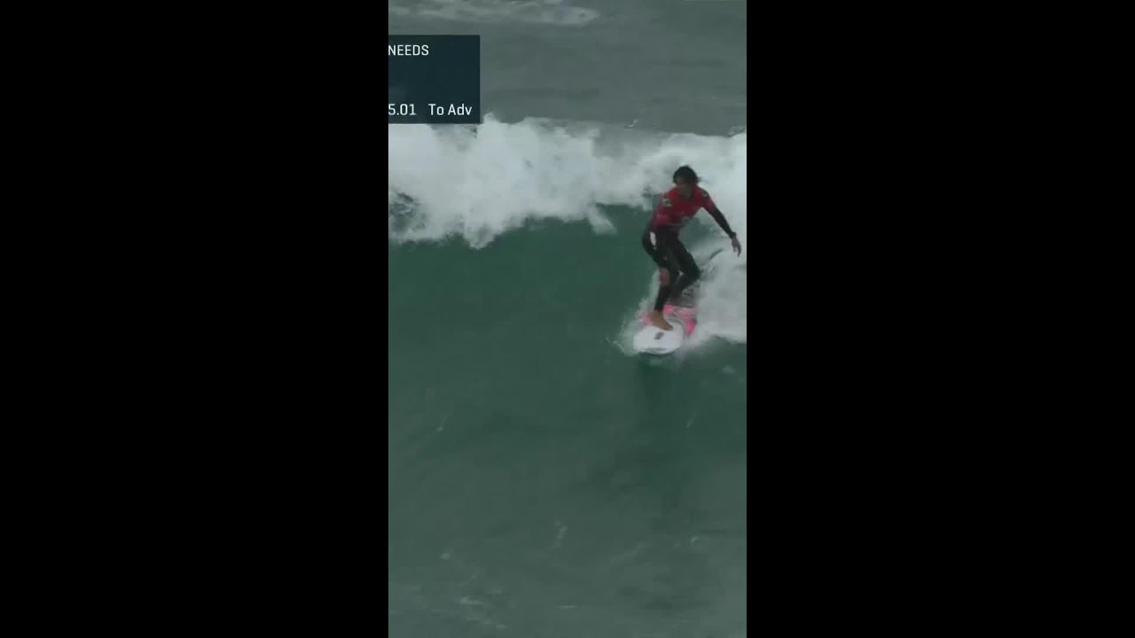 MIGUEL PUPO FAZ UM 7,50 E SECA SEU ADVERSÁRIO PARA AVANÇAR EM BELLS BEACH | WSL | #shorts | ge.globo