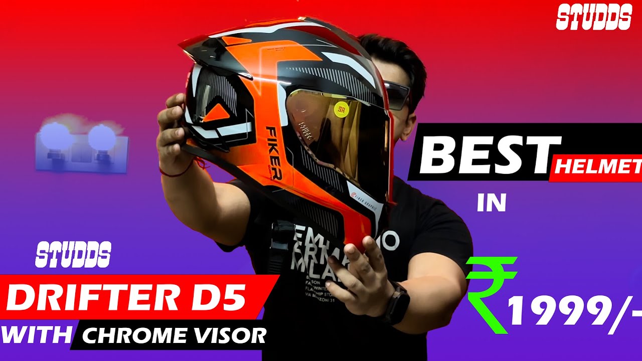 Studds Drifter D5 with Chorm Visor😍 Best Helmet Under 2000 for City Ride, Travel & Motovlog? Drifter