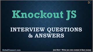 Knockout JS Interview Questions and Answers