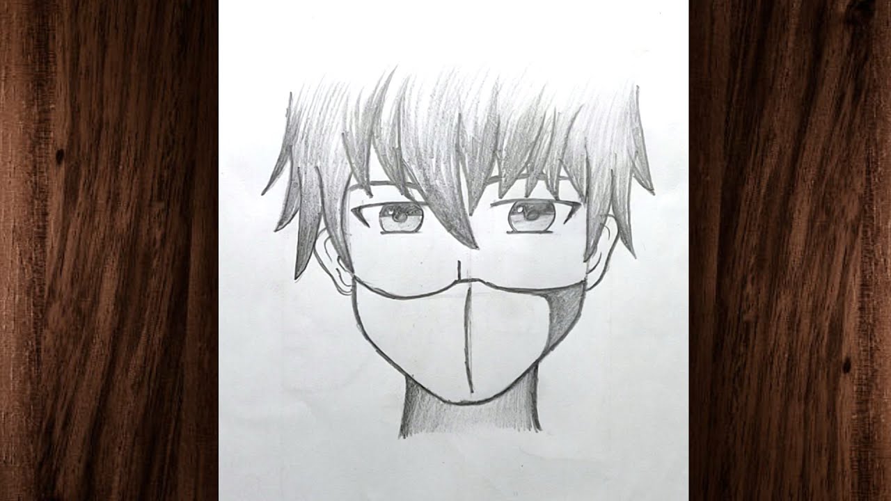 Easy anime drawing how to draw anime boy wearing a mask YouTube