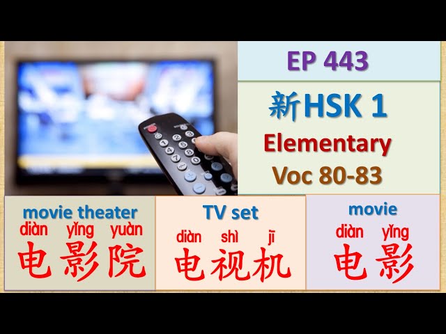 [EP 443] New HSK 1 Voc 80-83 (Elementary): 电视、电视机、电影、电影院 || 新汉语水平3.0初级词汇1 || Join My Daily Live