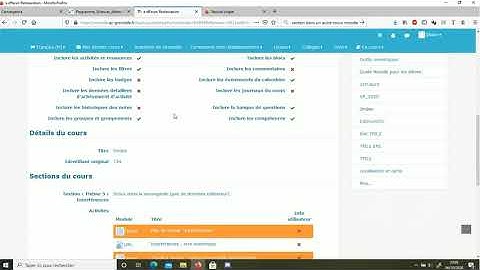 Dupliquer une section de cours Moodle dans un autre cours
