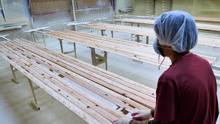 عملية صنع الستائر الخشبية. أول مصنع للستائر الخشبية في كوريا