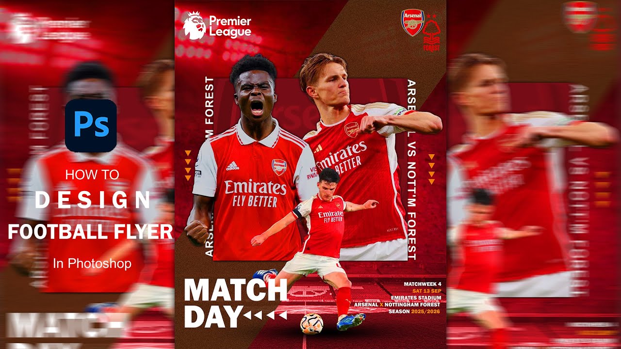 New Tips! How to design Football Matchday in Photoshop - YouTube