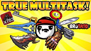 700 Multitask Spiders! The 12 Different Weapons True Multitastker Run! | Brotato