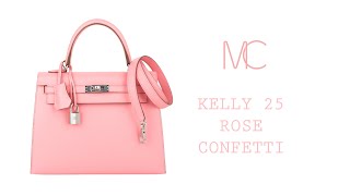 Hermes Pink Rose Confetti Rose Lipstick HSS Sellier Kelly 25 Handbag -  MAISON de LUXE