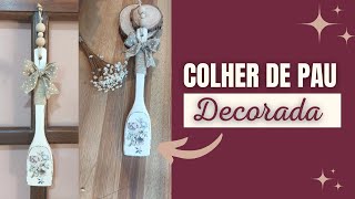 DIY Colher de Pau Customizada - Faça Você Mesmo Colher de Pau Decorada por Roberta Noia