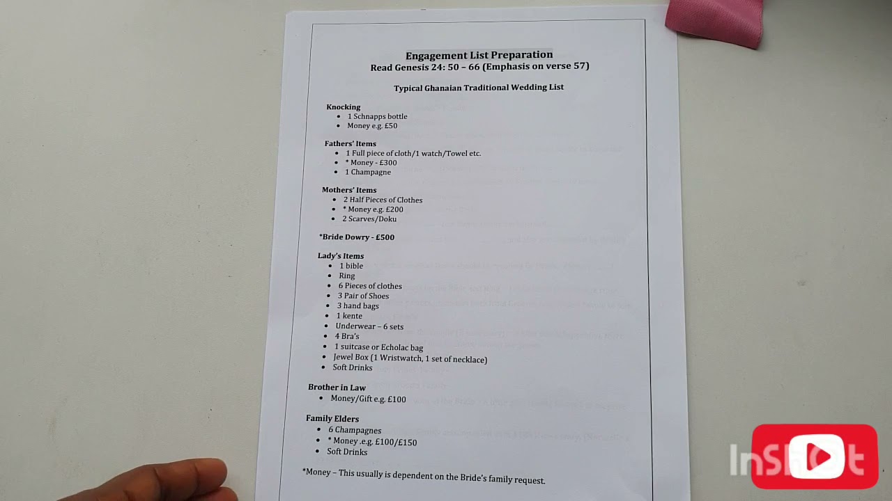 Ghanaian Traditional Marriage Ceremony List And Program In Twi Ghanaian Traditional Marriage Ceremony List And Program In Twi