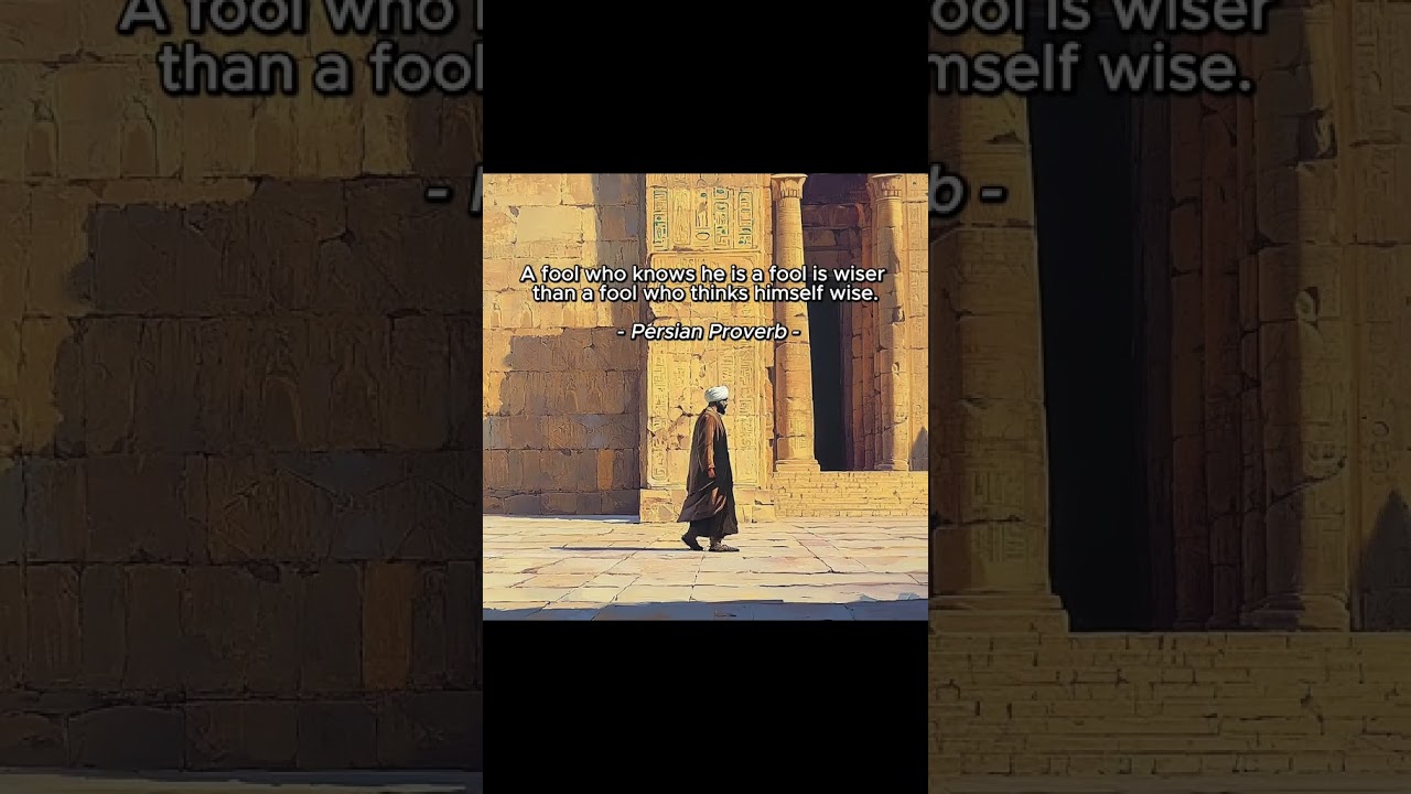 A Fool Who Knows He Is a Fool – Persian Proverb | Deep Life Quote