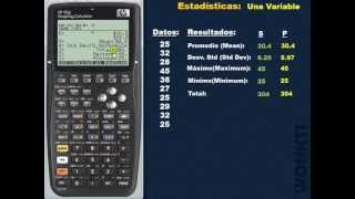HP 50G: ESTADISTICA - Parámetros Básicos en una Variable
