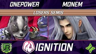 OnePower (Wolf) vs Monem (Sephiroth) - Ignition 398 LOSERS SEMIS