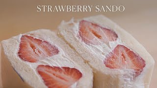 Japanese Strawberry Sando 🍓☁️🍞