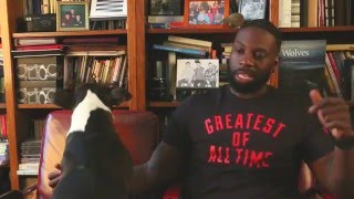 Adonis Walks Across America with Lucy Pit the rescue dog