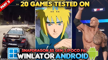 20 PC Games Tested on Winlator Emulator Android | POCO F6 Snapdragon 8s Gen 3 Gameplay