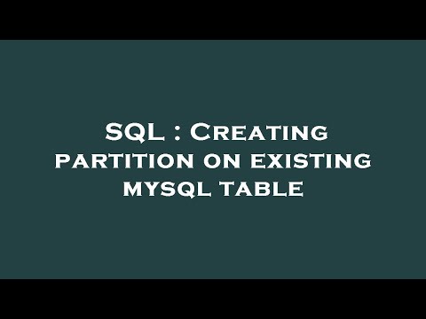 SQL : Creating