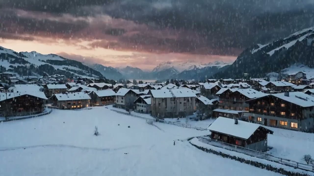 Snowfall Over the Alps ❄️ A Quiet Swiss Village Wrapped in Winter Silence