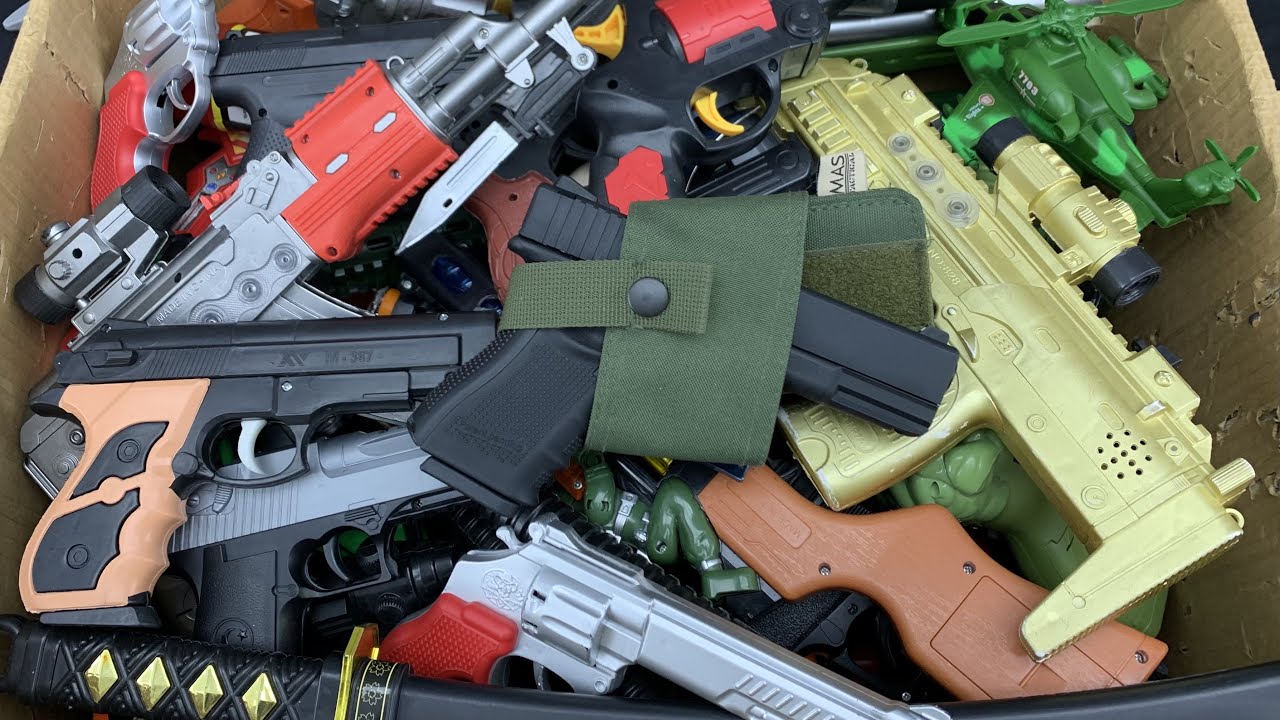 A Big Box of Gun Reloads with Realistic Toy Guns And Pistols. Our