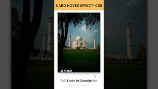 Card Hover Effect HTML and CSS |  Hover Animation CSS   #cssanimationtutorial #hovereffect #tutorial