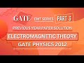 GATE PHYSICS 2012 Solved Paper | Electromagnetic Theory | Previous Year Paper COMPLETE Solution