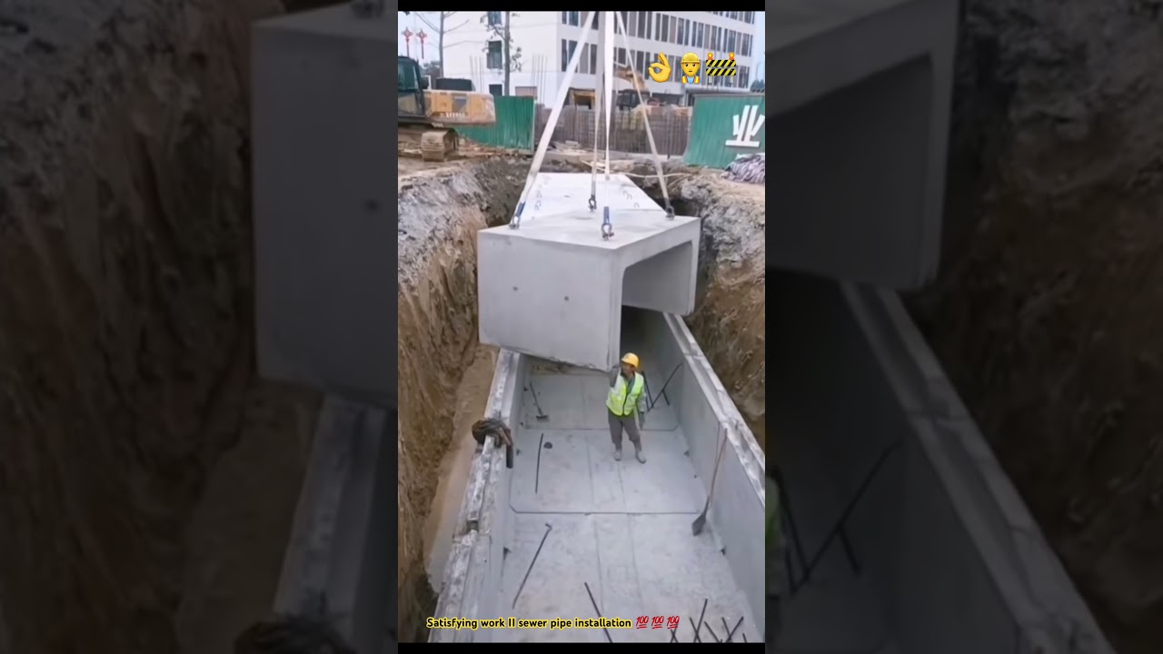 Investment pipeline : Square drainage pipe laying underground