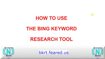 How to use BING KEYWORD Research TOOL Video