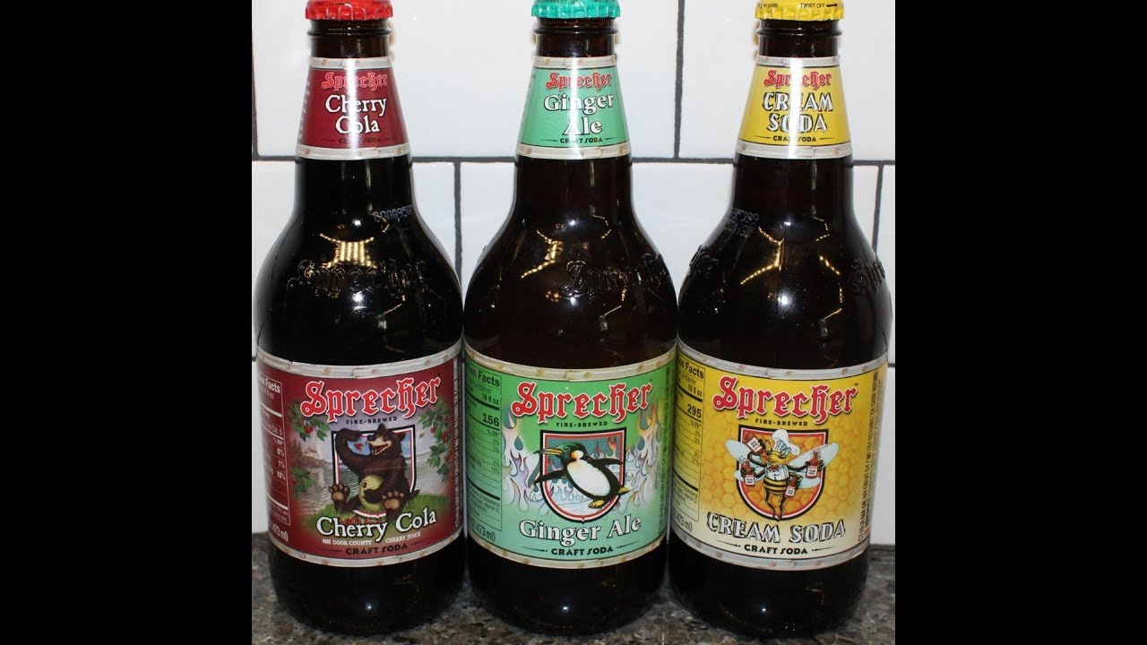 Sprecher Craft Soda Cherry Cola, Ginger Ale & Cream Soda Review YouTube