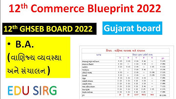 STD 12th Gujarat Board 2022 Blueprint