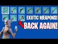 EXOTIC WEAPONS BACK AGAIN! (Fortnite Creative)