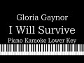 【Piano Karaoke Instrumental】I Will Survive / Gloria Gaynor【Lower Key】