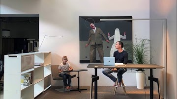 sit stand desk ART, modular shelving Scala