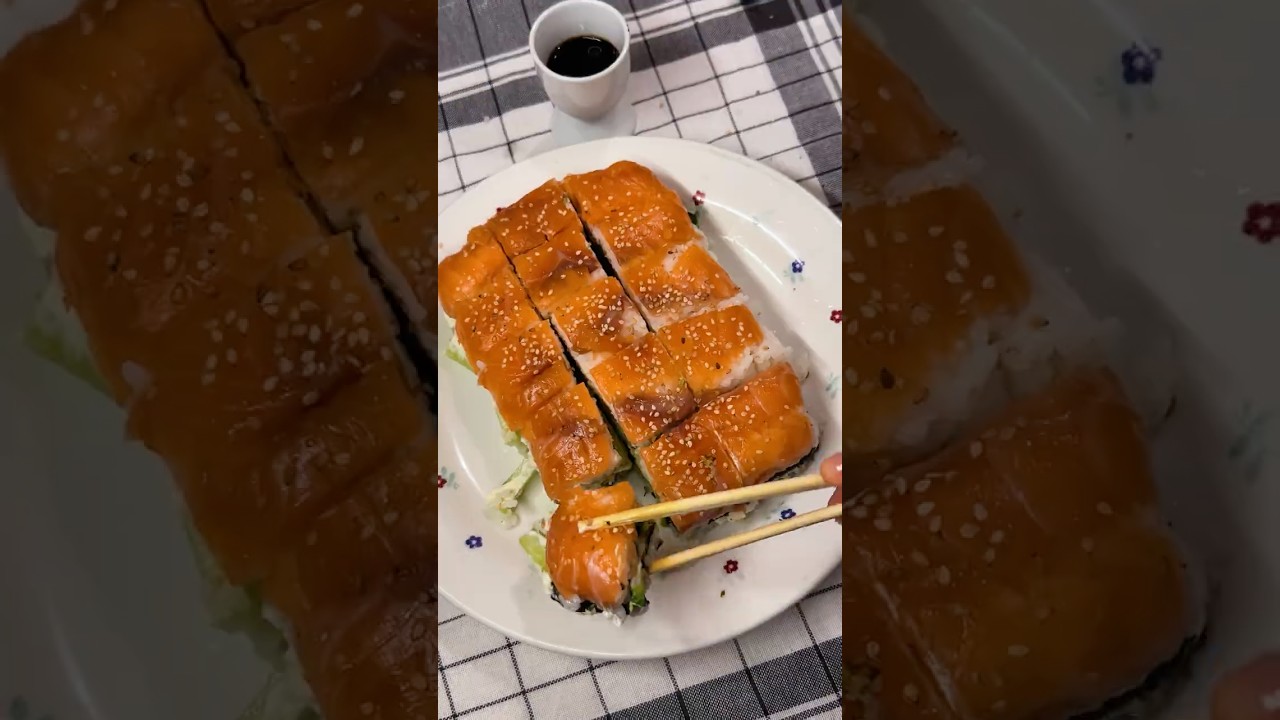 Layered Salmon Sushi Stack
