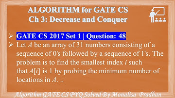 GATE CS 2017 Set 1 | Q 48: Let A be an array of 31 numbers consisting of a sequence of 0