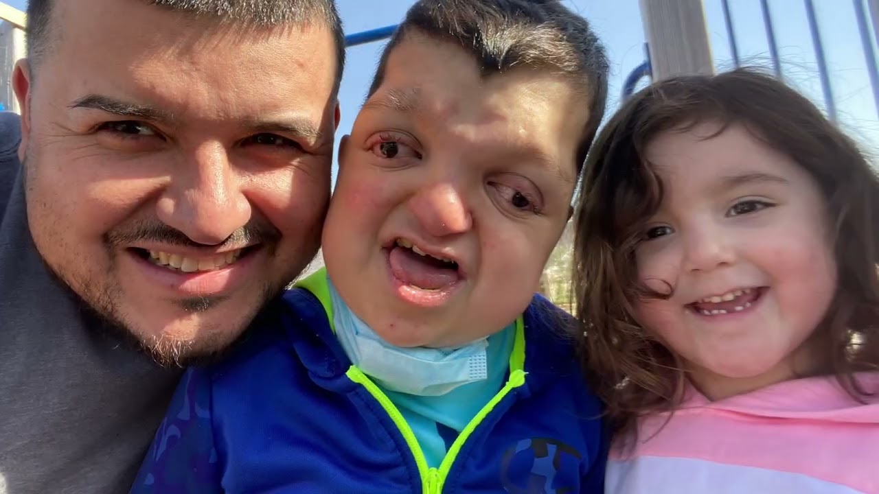 Jesse playing at playground with sister Isabella January 2021