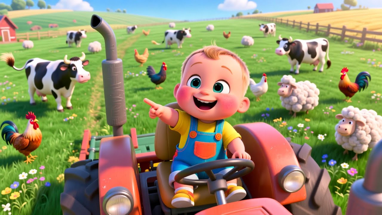 День на фермерском тракторе с малышом 🚜👶 | Веселое обучение на ферме для детей | Образовательное ...