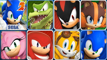Sonic Dash 2 Sonic Boom - All 7 Characters Unlocked Shadow Tails Amy Knuckles Vector Hack Rings Mod