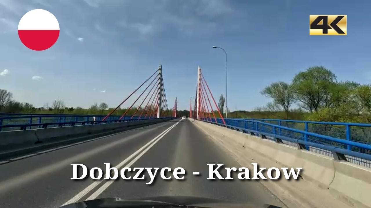 Driving in Poland from Dobczyce to Krakow | spring 2025 | 4K